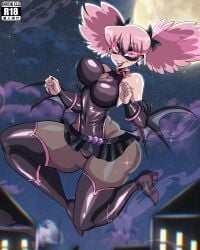 1girls 2d 2d_(artwork) ass ass_visible_from_the_front bat_wings big_ass big_breasts breasts curly_hair curvaceous curvy curvy_female curvy_figure female female_only flesh_fang gigantic_breasts gluteal_fold haneyama_kazuho hourglass_figure huge_ass huge_breasts huge_thighs invdrcls large_ass large_breasts leotard mask massive_breasts my_hero_academia nipple_bulge oerba_yun_fang peace_sign pink_eyes pink_hair pop_step skin_tight solo solo_female thick_thighs thighs tight_clothing twintails vigilante:_my_hero_academia_illegals voluptuous voluptuous_female wide_hips wings