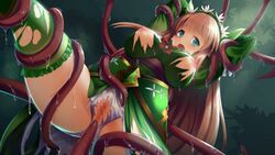 anthro_only big_breasts blue_eyes censored defeat elf erect_nipples game_cg nipples pink_hair princess_defender pussy rape restrained tagme