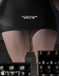 1girls 3d 3d_(artwork) bradengts breasts city female female_focus female_only giantess giantess_growth huge_boobs huge_breasts light-skinned_female light_skin nier nier:_automata nier_(series) night_time nightime video_game_character yorha_2b
