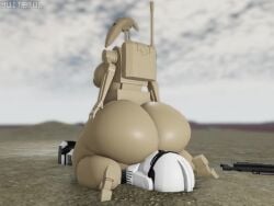 1boy 1girls 3d animated ass ass b1_battle_droid battle_droid big_ass big_butt breasts breasts_from_behind bubble_ass bubble_butt clone_trooper enormous_ass facesitting female female_on_top huge_ass huge_butt large_ass male/female muitetul no_sound robot robot_girl star_wars tagme thick_thighs video