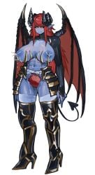 armor barbed_penis breasts demon_girl female female functionally_nude horns miaojiangyou nipple_piercing nude piercings pubic_hair succubus tail