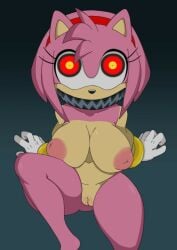 amy_rose animal_ears boo_(sonic) cameltoe cleavage creepy creepy_smile cropped cropped_feet dark female furry girl golden_bracelets gradient_background gray_background gummidx hairless_armpits hairless_pussy inverted_nipples no_background nude nude_female pink_fur pink_hair pink_nipples possessed_amy_rose possession puffy_nipples pussy red_hairband shaded short_hair sonic_(series) sonic_the_hedgehog_(series) sonic_x tagme thick_thighs thighs white_gloves