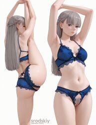 1girls ai_generated anus ass athletic_female breasts fanart female grey_hair hentai lawine_(sousou_no_frieren) magical_girl mature_female medium_breasts multiple_views pussy sexy sexy_pose shy sousou_no_frieren srodskiy tagme teenage_girl teenager vulgar young