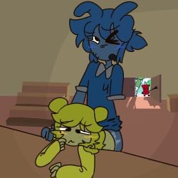 algebralien battle_for_bfb battle_for_bfdi battle_for_dream_island bfb bfdi blonde_hair blue_blush blue_body blue_hair blue_skin blush clothed clothes clothing cum cum_in_ass flower_(bfdi) four_(bfb) four_(bfdi) highres jacknjellify leafy_(bfdi) marker_(bfdi) marker_the_green non-web_source object_show_community object_shows osc pin_(bfb) sex sex_from_behind the_power_of_two tpot tree_(bfdi) x_(bfb) x_(bfdi) x_finds_out_his_value xfohv yellow_blush yellow_body yellow_hair yellow_skin