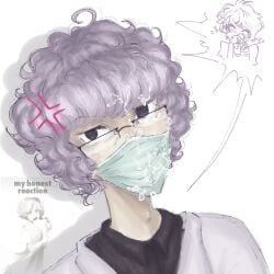 1boy 1futa adams_apple age_difference anger_vein cum cum_on_face cum_on_glasses cum_on_hair curly_hair dentist disappointed disapproval doctor_and_patient facial futanari ghost_and_pals glasses gloves lab_coat mask mv_character not_hipaa_approved pale_skin patient purple_hair submissive_futa tooth_hurty_(ghost_and_pals) trash_dentist(ghost_and_pals) twink unprofessional_behavior v_flower vocaloid younger_futa