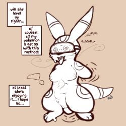 anthro ass bodily_fluids breasts breath duo eeveelution english_text female feral forced fur generation_2_pokemon genitals hi_res hypnosis mammal mind_control nintendo nipples non-euclidean_sex nude penetration pokemon pokemon_(species) portal portal_sex pussy sex sex_toy simple_background tail tentacle text thick_thighs thinking_with_portals umbreon vaginal_penetration zaw