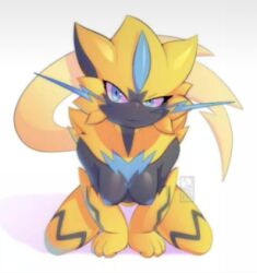 anthro anthro_female anthro_only artist_request female furry furry_female furry_only generation_7_pokemon lowres nintendo pokemon pokemon_(species) source_request zeraora