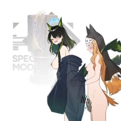 archetto_(arknights) arknights female female futanari mon3tr_(arknights) ningre_huahe nude nun_hat sex
