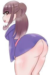 1girl akko_kagari artist_request asian_female atsuko_kagari big_ass big_booty big_butt bottom_heavy brown_hair bubble_ass bubble_butt clothed clothing dumptruck_ass dumptruck_butt enormous_ass enormous_butt fat_ass fat_butt huge_ass huge_butt little_witch_academia long_hair long_sleeves miniskirt no_panties open_mouth red_eyes showing_ass studio_trigger tagme tagme_(artist) thick_ass thick_thighs