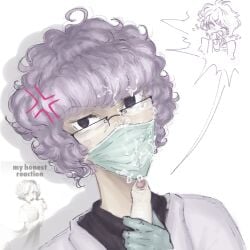 1boy 1futa age_difference anger_vein cum cum_on_face cum_on_glasses cum_on_hair curly_hair dentist disappointed disapproval doctor_and_patient facial foreskin futa_on_male futanari ghost_and_pals glasses gloves handjob intersex lab_coat male mask mv_character not_hipaa_approved pale_skin patient penis purple_hair submissive_futa tooth_hurty_(ghost_and_pals) trash_dentist(ghost_and_pals) twink uncircumcised uncut unprofessional_behavior v_flower vocaloid younger_futa