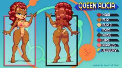 1milf alicia_acorn anthro areola big_breasts blue_eyes breasts chipmunk classy_female crown eltonpot erect_nipples female looking_at_viewer mature_female milf nipples nude pussy queen red_hair rodent royal royalty smile solo solo_female sonic_(series) squirrel