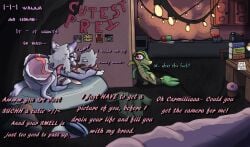 absurd_res anus arthropod bed blender_(disambiguation) blood bodily_fluids camera carmillia cave crying eating egg falsa_idola food furniture genitals harm hi_res insects knife knot lepidopteran meat moth nintendo original_character parasite penis pinned pokémon_(species) pokemon pokemon_(species) poofythedragon sad scratches snivy story tears wounded