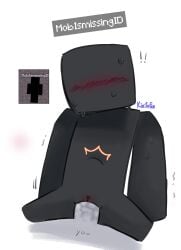 !! black_body blocky_body blush cowgirl_position cuntboy cuntboy_focus kinitofan minecraft no_face null_(the_broken_script) stomach_bulge surprised