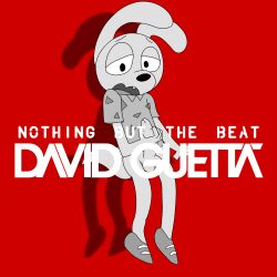 1boy album balls bottomless david_guetta derivative_work furry_male furry_only genitals handjob jacking_off large_penis masturbation nickelodeon nothing_but_the_beat parody penis pop_music red_background rocko rocko's_modern_life shirt solo svenniehoek testicles wallaby white_text