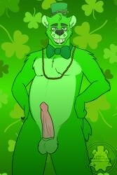 art_request bara bear cartoon drawing five_nights_at_freddys fnaf fnaf_ar freddy_(fnaf) freddy_fazbear furry himbo holidays hunk male pinup riley_morningstar saint_patricks_day sexy shamrock shamrock_freddy_(fnaf) ursine
