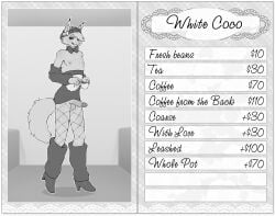 alien anonymous_artist antennae_(anatomy) anthro apollo_caelum black_sclera boots bow_tie clothing dragon femboy fishnet_clothing footwear full-length_portrait genitals hat head_tuft headgear headwear hi_res licking_mouth maid_uniform makeup male male_only menu monochrome mythological_creature mythological_scalie mythology nipples penis portrait ribbons scalie shoes sleeves solo solo_male tail tongue tuft uniform wool_clothing wool_hat wool_headwear