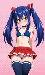 ai_generated blush fairy_tail skirt tattoo thighhighs twintails underwear wendy_marvell