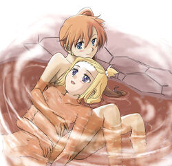 2girls blonde_hair breasts el_cazador_de_la_bruja ellis_(el_cazador_de_la_bruja) female latina nadie nude red_hair yuri