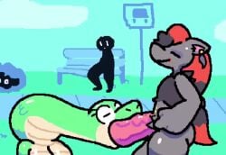 2d 2d_animation all_the_way_to_the_base animated big_cock big_dick big_penis cum_in_mouth cum_in_throat cum_inside cum_out_nose deepthroat excessive_cum excessive_genital_fluids forced_orgasm futanari gigantic_penis huge_cock hyper_cock hyper_penis lucy_swallows pokemon pokemon_(species) public public_sex pumping_cum ridiculous_fit snake_girl superiorfox swallowing swallowing_cum tagme throat_bulge video zoroark