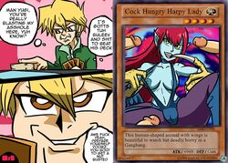 1girls big_breasts blonde_hair breasts female harpie_lady harpy joey_wheeler jounouchi_katsuya meme mrb mrbooshmaster multiple_penises penis yu-gi-oh!