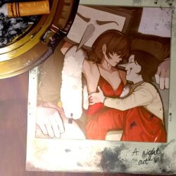 2boys au cigarette commission date defernull deltarune dress kris_(deltarune) minominoks nightclub phone photo_(object) spamton_g_spamton suggestive suit tenna_(deltarune) trio underfell undertale_au