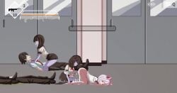 1futa 2girls animated clothed_sex cowgirl_position creampie cum cum_in_pussy cum_inside female futa_on_female futadom futanari game_cg game_over human human_female human_male light-skinned_female moaning overflowing_cum penetration_from_behind rape raped_by_monster reverse_rape school_uniform sex syahata's_bad_day tagme teenager vaginal_penetration video voice_acted zombie