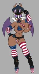 1girls alternate_version_available american_flag american_flag_bikini american_flag_print animal_ear anthro areola_slip areolae armwear bat bat_ears bat_wings belly_piercing belt big_breasts big_lips bikini bikini_bottom bikini_top bimbo bimbo_lips bottomwear breasts cleavage elbow_gloves eyeshadow female female_only fingerless_gloves footwear full_body green_eyes half-closed_eyes hand_on_hip handwear hat headwear heels high_heels hips huge_breasts legs legwear lips micro_bikini necktie neckwear parted_lips pierced_belly_button piercing piercings platform_heels police_hat purple_eyeshadow purple_lips rouge_the_bat sega solo solo_female sonic_(series) sonic_the_hedgehog_(series) sunglasses sunglasses_on_head swimwear thick_lips thick_thighs thighhighs thighs topwear wayesh wide_hips wings