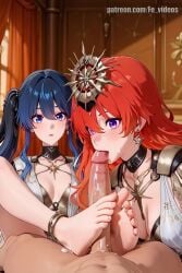 1girls 2girls 2girls1boy ai_generated animated animation audio beautiful blowjob blowjob_face breasts cum cute cute_face deepthroat feet female fevideos foot_fetish footjob gangbang hi_res highres licking licking_penis naked nude original_character sex small_breasts smooth_skin sound straight sucking sucking_penis tagme video