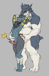 2018 2boys abs alternate_color anthro big_dom_small_sub big_feet chubby collar digital_media_(artwork) duo erection eyewear feet feline furry gay huge_ass interspecies large_penis luxray male male_only mammal nintendo nude original_character penis pokemon pokemon_(species) pokemon_dppt pokemon_gsc simple_background size_difference sketch smile standing testicles thick_thighs typhlosion veins video_games vongrauenhausen wide_hips yaoi