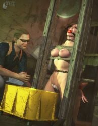 1boy arcas bondage egg_vibrator fear guillotine imminent_death restrained torture torture_chamber torture_device