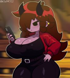 1girls 2d 2d_(artwork) auburn_hair big_ass big_breasts breasts cleavage demon demon_girl demon_horns edit edited friday_night_funkin friday_night_funkin_mod friday_night_trepidation fully_clothed girlfriend_(friday_night_funkin) gonzalo_costa kiwines12 large_breasts tagme thick_thighs thighs trepidation_gf_(friday_night_funkin) wide_hips