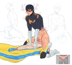 boner bulge cum cumming dispatch_(game) erection facesitting fn300v2 gay male male_only mask masked masked_male rimjob rimming robert_robertson sitting sitting_on_face sitting_on_person skinny waterboy_(dispatch) yaoi