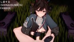 1boy 1girls 3d 3d_animation animated arknights arknights:_endfield black_gloves black_hair blinking blush breasts chen_qianyu_(arknights) chinese_clothes closed_mouth clothed_female_nude_male embarrassed female from_above gloved_handjob gloves grass green_eyes hair_between_eyes handjob horns koikatsu light-skinned_female light-skinned_male light_skin lizard_tail long_hair long_sleeves looking_at_penis looking_at_viewer looking_down male_pov medium_breasts multicolored_eyes nipples nude one_breast_out outdoors penis pov raised_eyebrows red_eyes shinaosumata sitting tagme tail tail_wagging video