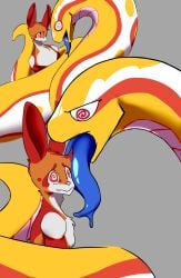 anthro bunny coiling hypnosis male_prey mind_control oral_vore snake vore yelling_mouse