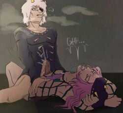 2boys age_difference anasui gay_sex jojo's_bizarre_adventure jojo_reference male male/male male_only narciso_anasui nude nude_female stone_ocean weather_report weathersui yaoi