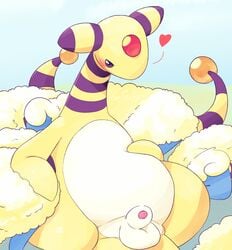 1boy afterglow_the_ampharos ambiguous_gender ampharos animal_genitalia big_testicles black_fur blue_fur blush caprine chubby closed_eyes derfisch fur furry group half-closed_eyes half-erect heart long_neck looking_at_viewer looking_down male male_only mammal mareep nintendo no_nipples outside penis penis_tip pokémon_(species) pokemon pokemon_(species) pokemon_gsc presenting purple_eyes sheath sheep simple_background sleeping slightly_chubby solo_focus testicles video_games white_fur yellow_fur