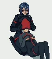 2girls animated ariane_yeong breasts_on_head elster_(signalis) female/female rom34t signalis