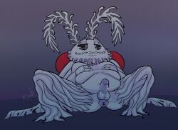 1boy chubby_male elemental_creature look_outside male male_only monster non-human non-human_body non-human_head non-human_only phillippe_(look_outside) precum_drip solo spoofri teratophilia