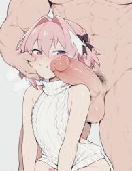 ai_generated astolfo_(fate) fate_(series) femboy meupfem muscular_male otoko_no_ko penis_awe sissy size_difference tagme yaoi