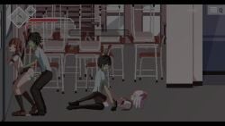 2boys 2girls against_wall animated bad_end captured clothed_sex cum cum_in_pussy cum_inside defeated female fucked_from_behind game_cg game_over human human_female large_breasts light-skinned_female moaning monster monster_on_female monster_rape non_consensual rape raped_by_monster school_uniform sex sound syahata's_bad_day tagme teenager teratophilia unwanted_creampie vaginal_penetration video voice_acted zombie