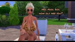 1boy 2futas 3d anal animated bikini bimbo bimbo_futa blonde_hair blowjob cum cum_on_face double_anal elliotyip facial futa_is_bigger futa_on_male futanari handjob huge_breasts longer_than_15_minutes male_on_futa mature mature_futa oral outdoors pool pool_boy poolside simlish_voice_acting skinny_male spitroast surprise_futa tagme the_sims the_sims_4 threesome video