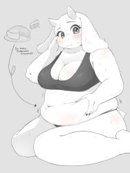 bbw big_breasts breasts cleavage female furry huge_breasts milf mokeee57 overweight thick_thighs toriel undertale wide_hips