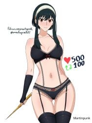 1girls 2d 2d_(artwork) 2d_artwork adoptive_mother adult adult_female anime_milf arm_behind_back ass_visible_through_thighs bare_arms bare_belly bare_chest bare_hips bare_midriff bare_navel bare_shoulders bare_skin bare_thighs belly belly_button bewitching_thighs big_breasts black-haired_female black_bra black_elbow_gloves black_fingerless_gloves black_garter_straps black_gloves black_hair black_legwear black_long_gloves black_panties black_stockings black_thigh_highs black_thighhighs black_underwear bra breasts busty busty_female busty_girl busty_milf child_bearing_hips cleavage closed_mouth_smile collarbone curvaceous curvaceous_body curvaceous_female curvaceous_figure curvaceous_hips curvaceous_thighs curvy curvy_body curvy_female curvy_figure curvy_hips curvy_milf curvy_thighs digital digital_art digital_drawing digital_drawing_(artwork) digital_media digital_media_(artwork) earrings elbow_gloves exposed_arms exposed_belly exposed_chest exposed_hips exposed_midriff exposed_navel exposed_shoulders exposed_skin exposed_thighs female female_focus female_only fertile_hips fingerless_gloves fingernails fingers garter_straps gloves groin hairband half_naked half_nude hand_behind_back head_tilt high_resolution highres hot_milf hourglass_figure inguinal_crease inguinal_ligament large_boobs large_breasts lean_figure legwear light_smile long_gloves long_hair looking_at_viewer martinpunk mature mature_female midriff milf mother naked naked_female naked_woman narrow_waist navel nude nude_female nudity panties red-eyed_female red_eyes ribbon_bra ribbon_panties semi_nude shoulders sidelocks simple_background slender_body slender_waist slim_waist smile smiley_face smiling smiling_at_viewer solo spy_x_family standing stockings thick_thighs thigh_gap thigh_highs thighhighs thighs tilted_head underwear underwear_only upper_body weapon white_background white_hairband wide_hips yor_briar yor_forger young_looking_female young_milf young_woman_and_milf