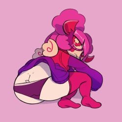 1girls ass blueregardtwo chocovania_(character) female imp looking_back panties sitting tagme