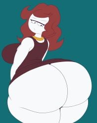 1girls ass ass_bigger_than_head ass_bigger_than_torso big_ass bottom_heavy brown_hair brunette_hair carmen_(spooky_month) clothing dress fat_ass female female_only gluteal_fold huge_ass hyper hyper_ass large_ass looking_at_ass looking_at_self looking_back massive_ass mechspazer no_panties png solo spooky_month thick_ass thick_thighs thunder_thighs white_body wide_hips