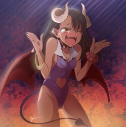 1girls beautiful blush breasts choker cute cute_expression cute_face demon demon_girl demon_horns demon_tail demon_wings female female_focus female_only hayase_nagatoro heart imminent_sex open_mouth please_don't_bully_me,_nagatoro seducing seduction seductive seductive_body seductive_eyes seductive_gaze seductive_look seductive_mouth seductive_pose seductive_smile sexy sexy_pose