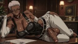 1futa ai_generated big_penis boosty boosty_username dark_skin dickgirl foreskin futanari futornyx gachiakuta glasses hanging_penis huge_balls huge_breasts huge_cock intersex large_breasts large_penis poney saggy_balls semiu_grier solo testicles thick_penis thick_thighs twitter_username uncircumcised uncut vein veiny_penis white_hair wide_hips