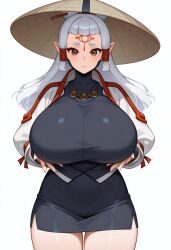 ai_generated artist_request female light_skin light_skinned_female paya_(the_legend_of_zelda) pointy_ears solo the_legend_of_zelda tight_clothing white_hair