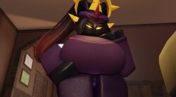 1girls 3d big_breasts black_body breasts clothed clothed_female clothes clothing female female_only lampshaderr34 long_hair looking_at_viewer roblox roblox_game robloxian tagme the_umbra thick_thighs thighs tower_defense_simulator yellow_eyes