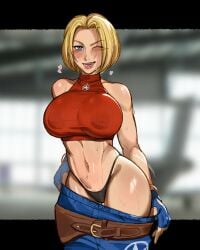 1girls big_breasts blonde_hair blue_eyes blue_mary clothed clothed_female female heart huge_breasts kartistry kartistry_ king_of_fighters king_of_fighters_xv light-skinned_female light_skin looking_at_viewer nipple_bulge nipples nipples_visible_through_clothing one_eye_closed pale-skinned_female pale_skin panties pants pants_down pants_pull pants_pulled_down see-through see-through_clothes see-through_clothing shirt short_hair smiley_face smiling smiling_at_viewer tank_top thick tight_shirt undressing voluptuous voluptuous_female wet wet_body wet_shirt wet_skin wink winking_at_viewer